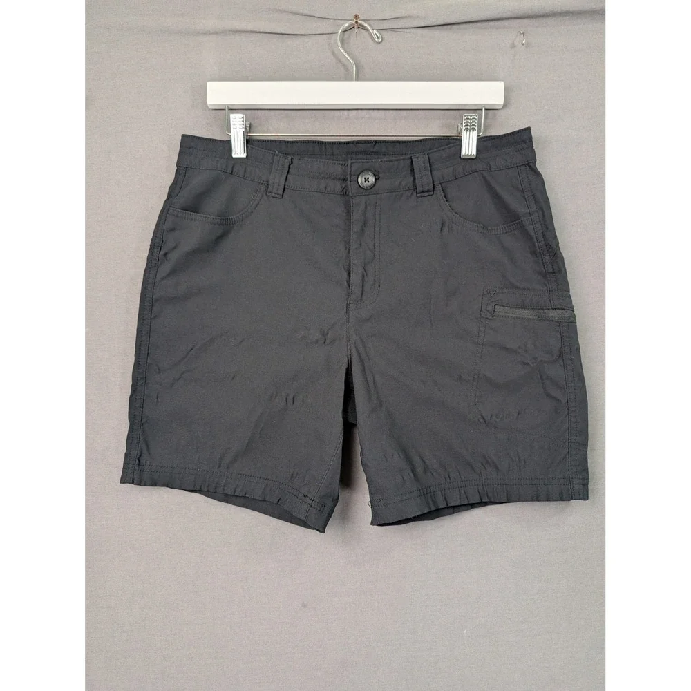 Eddie Bauer Womens Horizon Guide Shorts Black Size 12 Hiking Outdoor Travel 7239